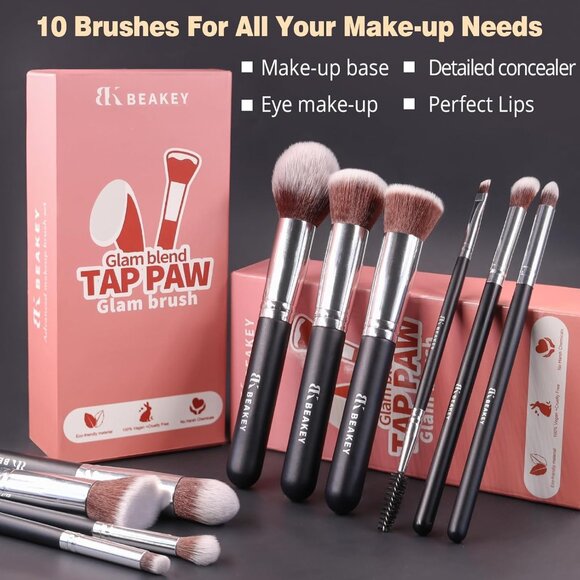 Professional Makeup Brush Set for Eye Face Foundation Blending with Sponge Gift - Picture 10 of 10